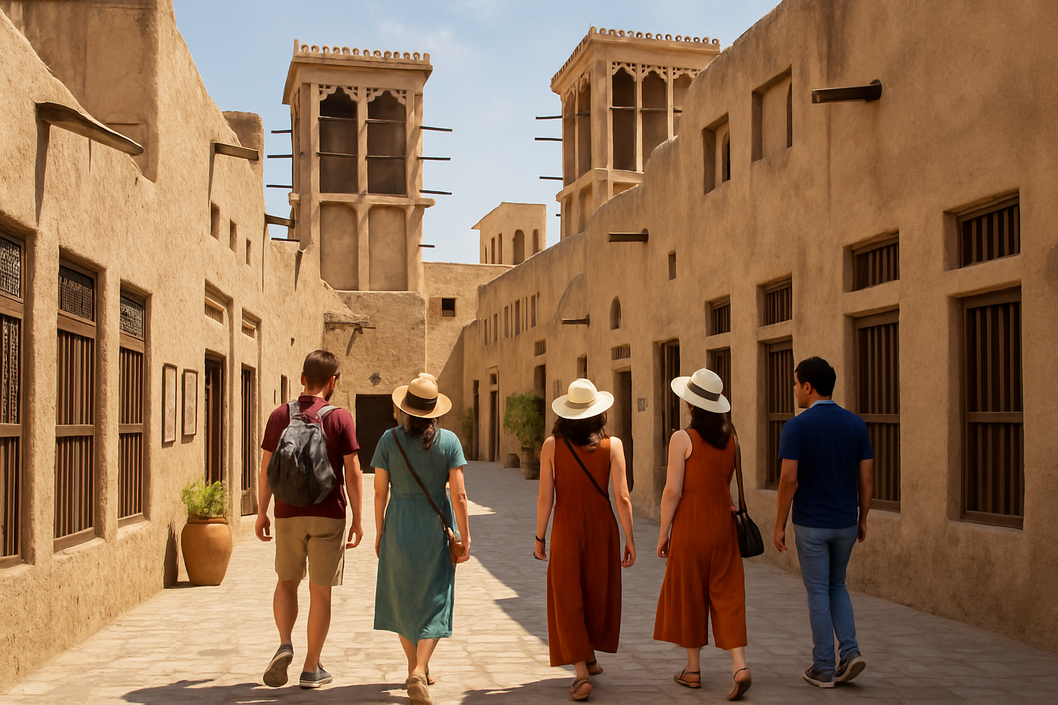 Visitors exploring the historic Al Fahidi neighbourhood in Dubai