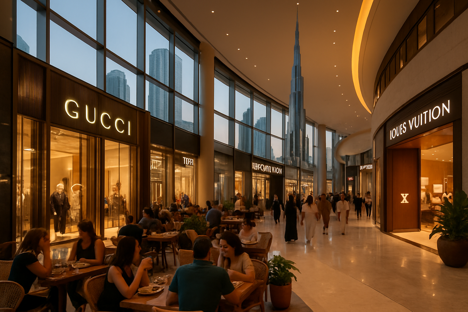 Luxury shopping and dining in Dubai